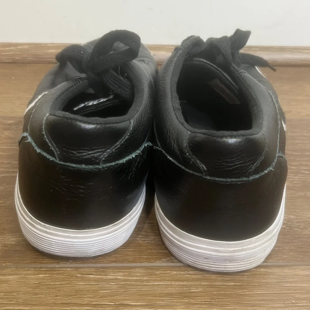 Polo Ralph Lauren Felton Leather Men's Low-Top Casual Sneakers, Black/White, 12 - Picture 8 of 13